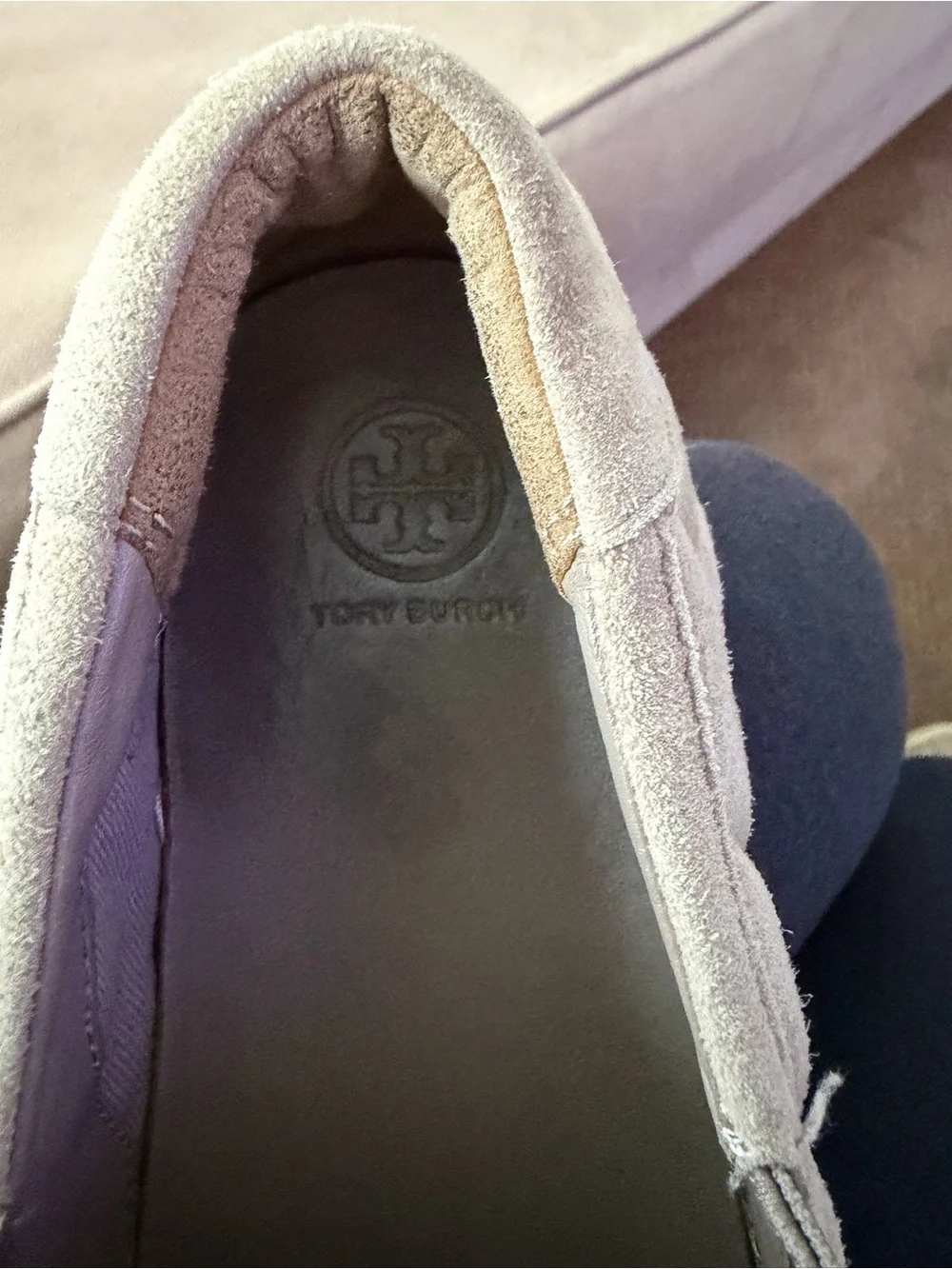 Tory Burch Quilted Slip-On Flats in Beige